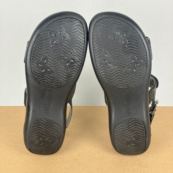 Alegria Julie Leather Slingback Sandals Womens 9 EU 39 Black Hook and Loop - Picture 7 of 10